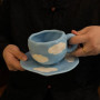 Japanese Style Cloud Printed Ceramic Cup & Saucer
